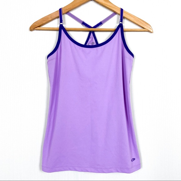 C9 by Champion Tops - C9 by Champion Racer Back Tank Shelf Bra Lavender Small